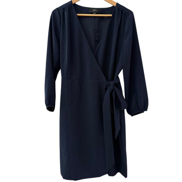 J. Crew 365 Crepe Career Wrap Dress Navy Blue Size 8‎ - Picture 4 of 11